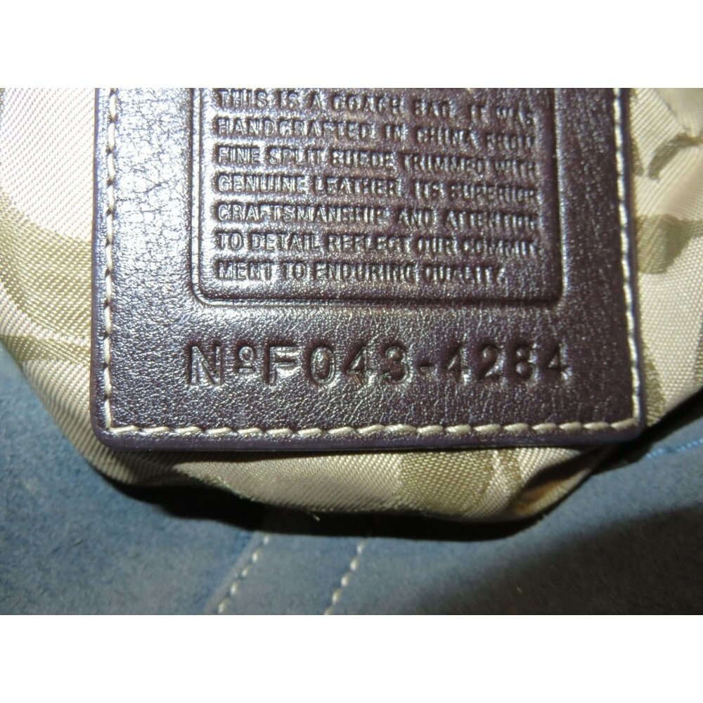 Coach 2004 Soho Suede & Leather Demi Hobo Handbag in Denim Gray Blue 4284 - Picture 7 of 12